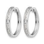 14k White Gold 1/2 carat Diamond Channel-set Hinged Hoop Earrings