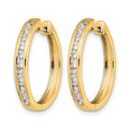14k 1/2 carat Diamond Channel-set Hinged Hoop Earrings