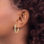 14k 1/2 carat Diamond Channel-set Hinged Hoop Earrings