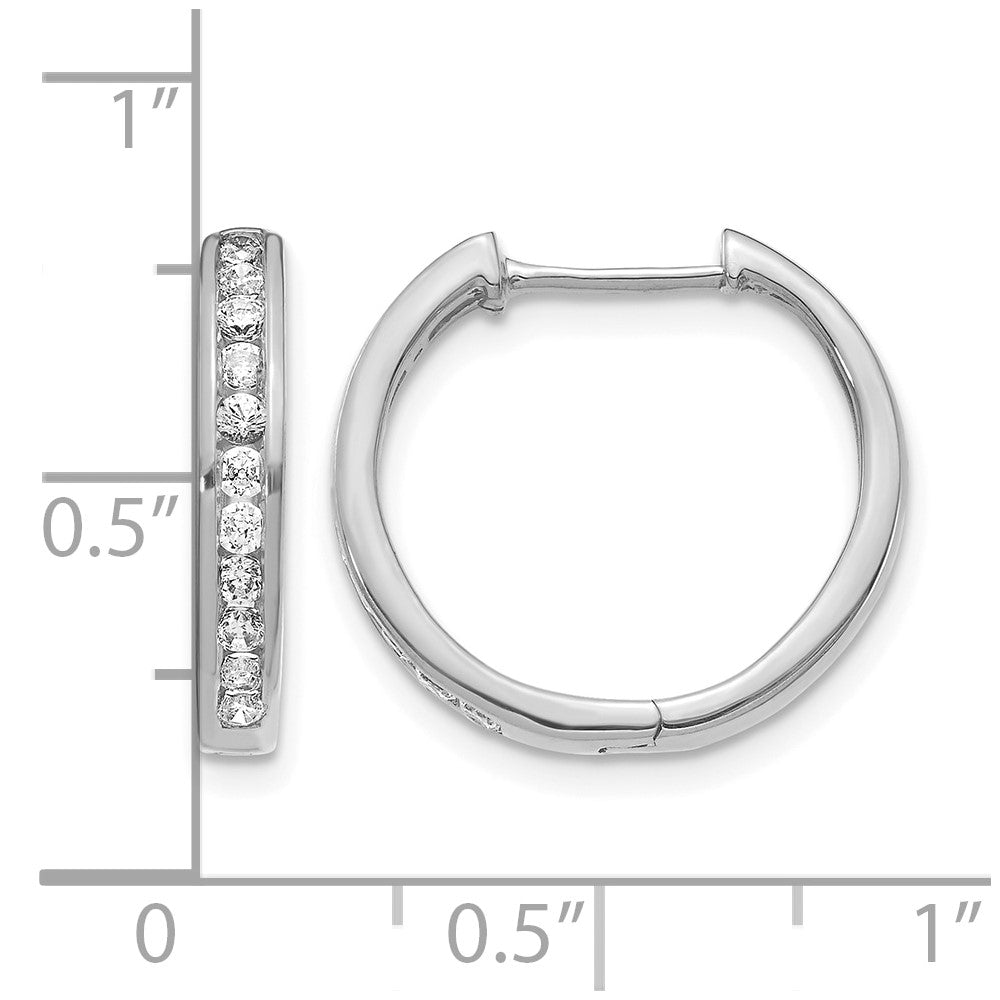 14k White Gold 3/8 carat Lab Grown Diamond VS/SI+ G+ Complete Hinged Hoop Earrings