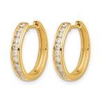 14k 1/2 carat Diamond Channel-set Hinged Hoop Earrings