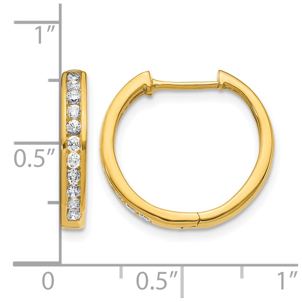 14k 3/8 carat Lab Grown Diamond VS/SI+ G+ Complete Hinged Hoop Earrings