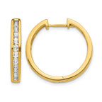 14k 1 carat Diamond Channel-set Hinged Hoop Earrings