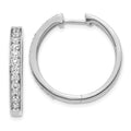 14k White Diamond Hoop Earrings