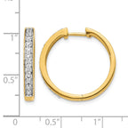 14k 3/4 carat Diamond Hinged Hoop Earrings