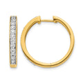 14k 3/4 carat Diamond Hinged Hoop Earrings