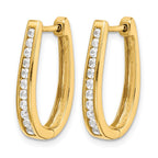 14k 1/2 carat Diamond Channel-set Oval Hinged Hoop Earrings