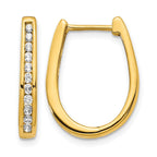 14k 1/2 carat Diamond Channel-set Oval Hinged Hoop Earrings