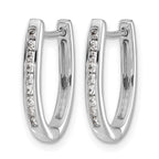 14k White Gold 1/4 carat Diamond Channel-set Oval Hinged Hoop Earrings