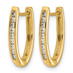 14k 1/4 carat Diamond Channel-set Oval Hinged Hoop Earrings