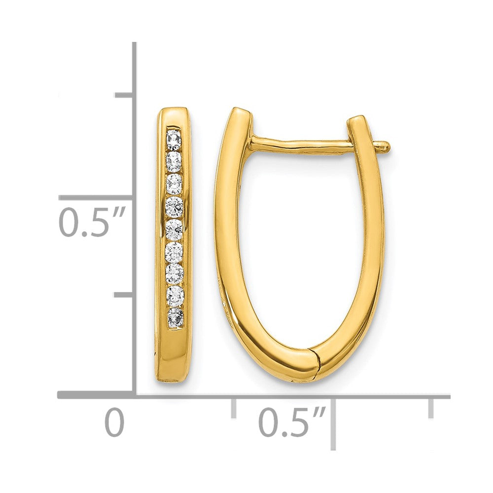 14k 1/4 carat Lab Grown Diamond VS/SI+ G+ Complete Hinged Hoop Earrings