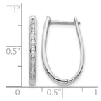 14k White Gold 1/2 carat Diamond Channel-set Oval Hinged Hoop Earrings
