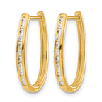 14k 1/2 carat Diamond Channel-set Oval Hinged Hoop Earrings