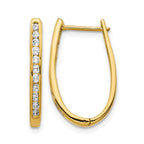14k 1/2 carat Diamond Channel-set Oval Hinged Hoop Earrings