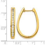 14k 1 carat Diamond Channel-set Oval Hinged Hoop Earrings
