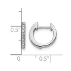 14k White Gold 1/8 carat Diamond Hinged Hoop Earrings