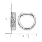 14k White Gold 1/4 carat Diamond Pave Hinged Hoop Earrings