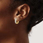 14k 1/4 carat Diamond Pave Hinged Hoop Earrings