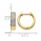 14k 1/4 carat Diamond Pave Hinged Hoop Earrings