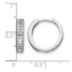 14k White Gold 2-row 1/4 carat Diamond Hinged Round Hoop Earrings