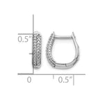 14k White Gold 2-row 1/6 carat Diamond Hinged Hoop Earrings