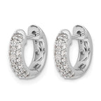 14k White Gold 1/2 carat Diamond Pave Hinged Hoop Earrings