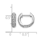 14k White Gold 1/2 carat Diamond Pave Hinged Hoop Earrings