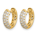 14k 5/8 carat Diamond Pave Hinged Hoop Earrings