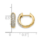 14k 5/8 carat Diamond Pave Hinged Hoop Earrings