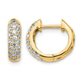 14k 5/8 carat Diamond Pave Hinged Hoop Earrings