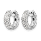 14k White Gold 1 1/5 carat Lab Grown Diamond VS/SI+ G+ Complete Hinged Hoop Earrings