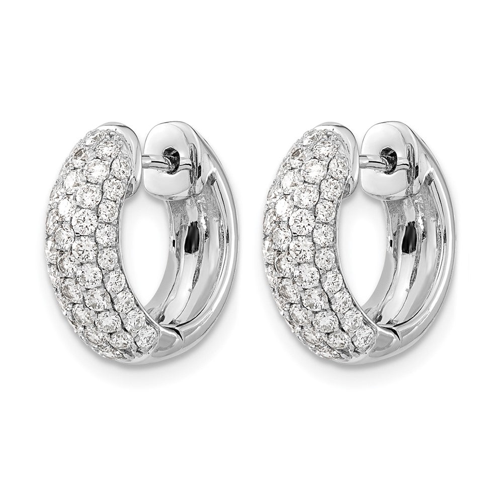 14k White Gold 1 1/5 carat Lab Grown Diamond VS/SI+ G+ Complete Hinged Hoop Earrings