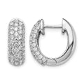 14k White Gold 1 1/5 carat Lab Grown Diamond VS/SI+ G+ Complete Hinged Hoop Earrings
