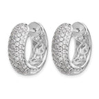 14k White Gold 1.75 carat Diamond Pave Hinged Hoop Earrings