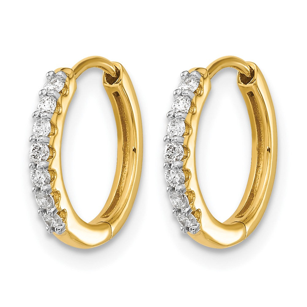 14k 1/6 carat Diamond Hinged Hoop Earrings