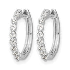 14k White Gold 1/3 carat Diamond Hinged Hoop Earrings