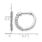 14k White Gold 1/3 carat Diamond Hinged Hoop Earrings