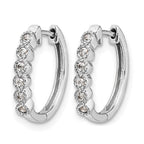 14k White Gold 1/8 carat Diamond Hinged Hoop Earrings