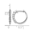 14k White Gold 1/8 carat Diamond Hinged Hoop Earrings