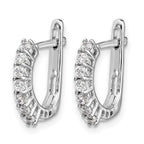 14k White Gold 3/8 carat Diamond Fancy Hinged Earrings