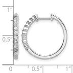 14k White Gold 1/4 carat Diamond Hinged Hoop Earrings