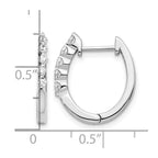 14k White Gold 1/4 carat Diamond Hinged Hoop Earrings