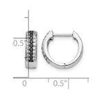 14k White Gold 3-row 1/3 carat Black/White Diamond Hinged Hoop Earrings