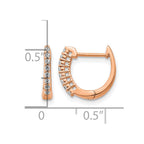 14k Rose Gold 1/6 carat Diamond Hinged Hoop Earrings