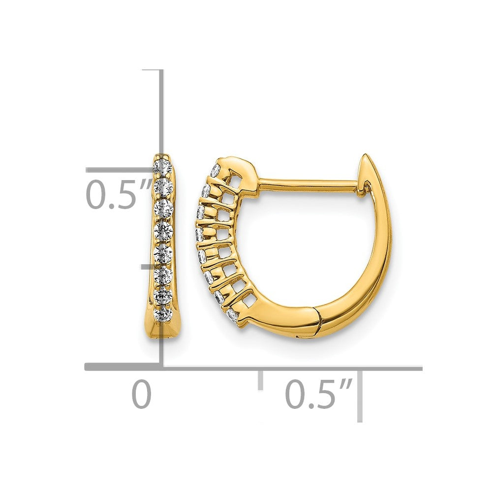 14k 1/6 carat Diamond Hinged Hoop Earrings