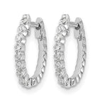 14k White Gold 1/4 carat AA Diamond Hinged Hoop Earrings