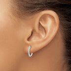 14k White Gold 1/4 carat AA Diamond Hinged Hoop Earrings