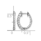 14k White Gold 1/4 carat AA Diamond Hinged Hoop Earrings