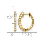 14k 1/4 carat AA Diamond Hinged Hoop Earrings