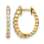 14k 1/4 carat AA Diamond Hinged Hoop Earrings
